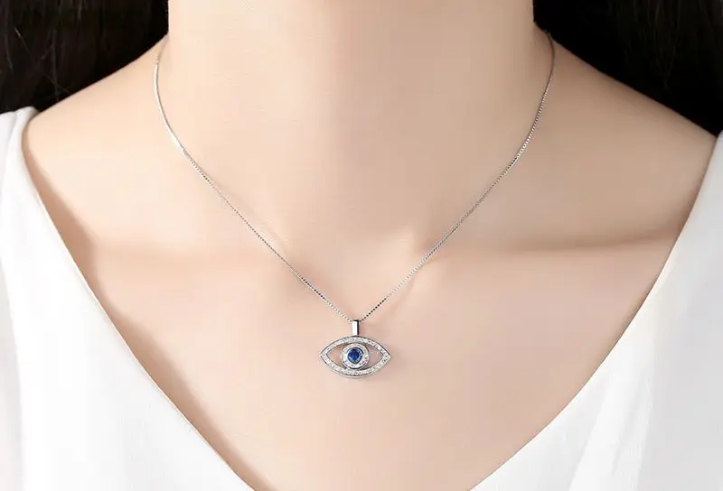 Дурной глаз Голубой Кристалл Цирконий 2018 модные женские туфли Jewelry Кулон Роза