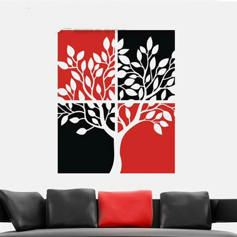 

Eco-friendly hand painted trees wall mural art stickers removable vinyl home decoration wall decals stickers free shipping