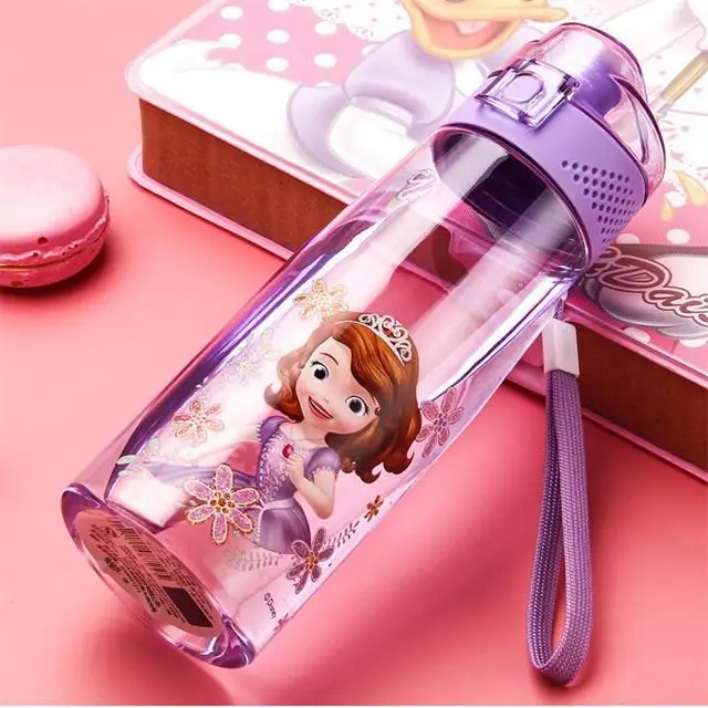 Disney princess/Новинка; детская бутылка для воды с ремешком; чашки для маленьких мальчиков и девочек; tutints Mickey mousesummer; переносной чайник; чашки - Цвет: 1