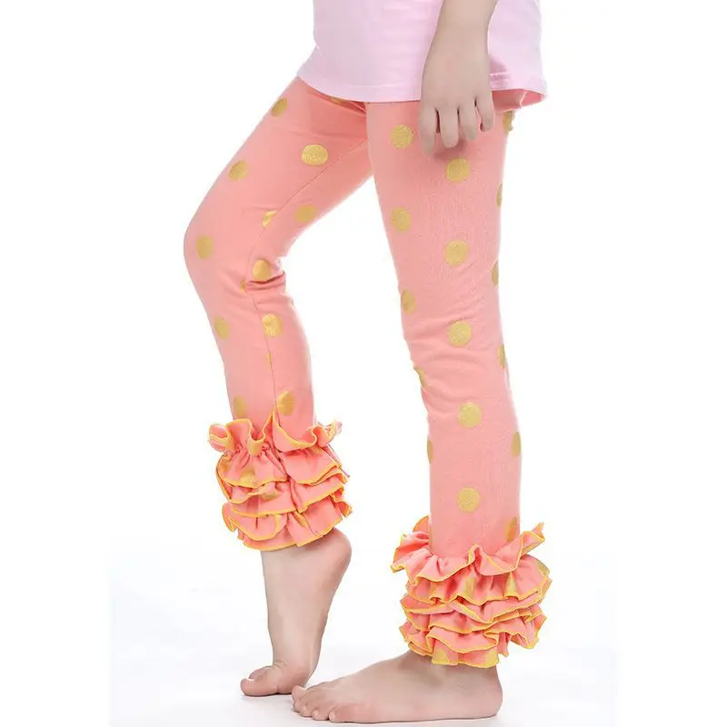 Оптовая продажа 10 шт./лот колготки для девочек мятно золотого цвета в горошек с