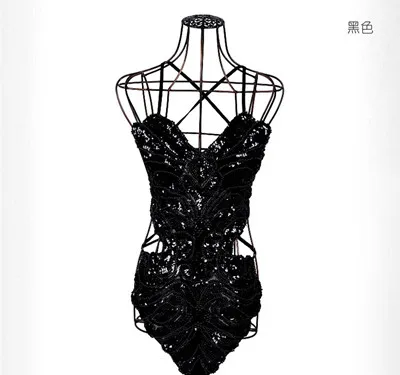 black top only Сексуальный необычный Серебряный блестки ночной клуб бар одежда вычурный женский боди DS DJ джаз танец певица звезда сценические костюмы платье - Цвет: black top only