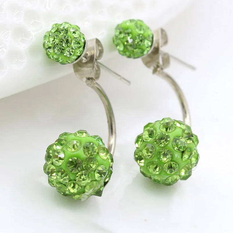 Стразы Двухсторонние серьги-гвоздики в форме Шамбала для женщин серьги из