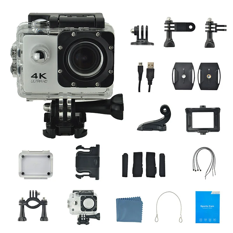 F60 экшн-камера Wifi 4k HD 16MP 170D водонепроницаемая Спортивная Экшн-камера для дайвинга Велосипедный Спорт DV Шлем камера аксессуары