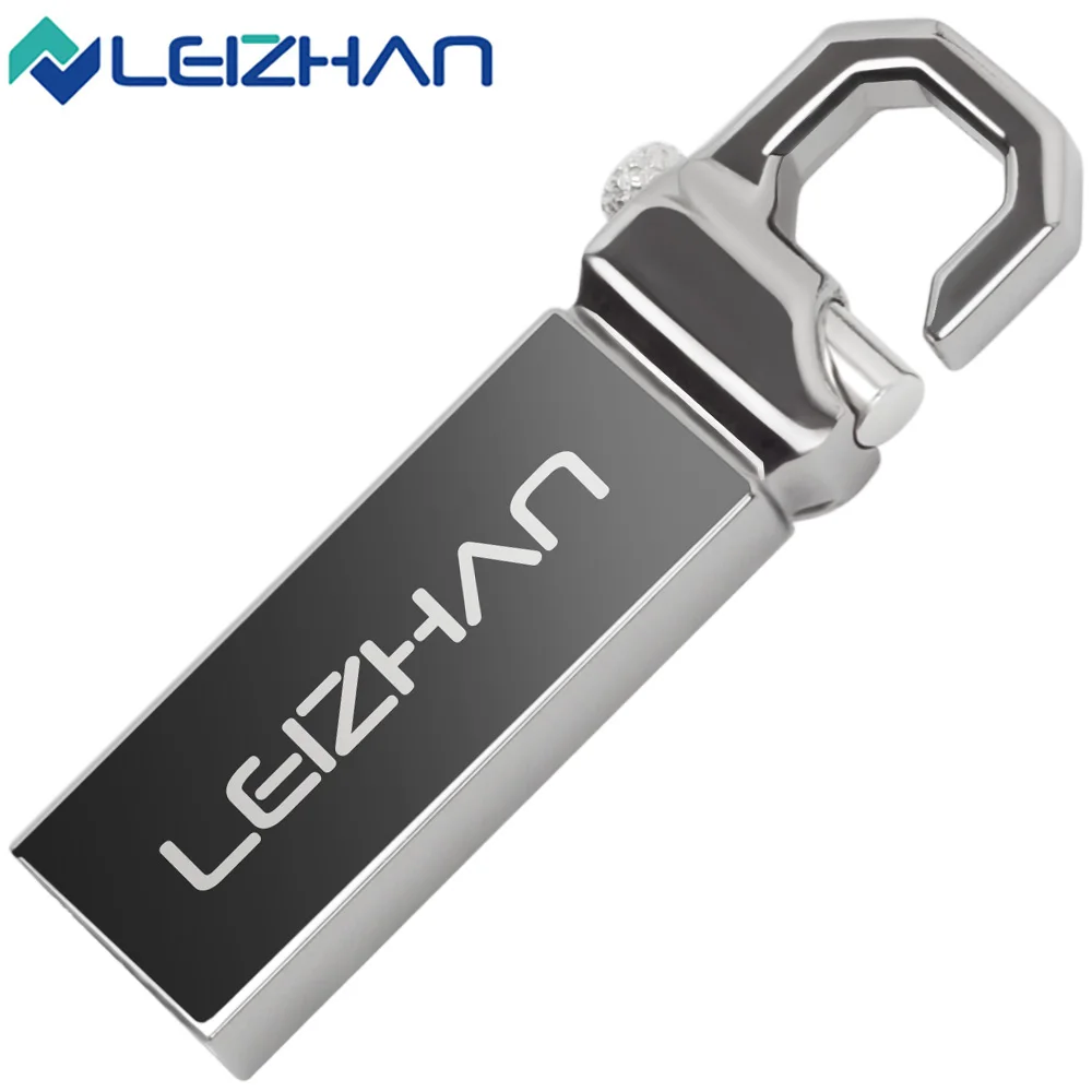 Металлические флеш накопители LEIZHAN USB 2 0 накопитель 64 ГБ 32 16 8 4 Гб серебристая