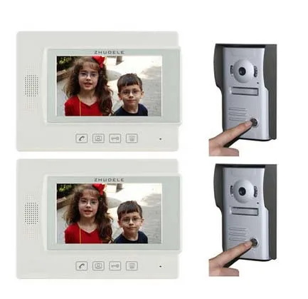 Дверной звонок ZHUDELE для домашней системы безопасности роскошный видеодомофон 7