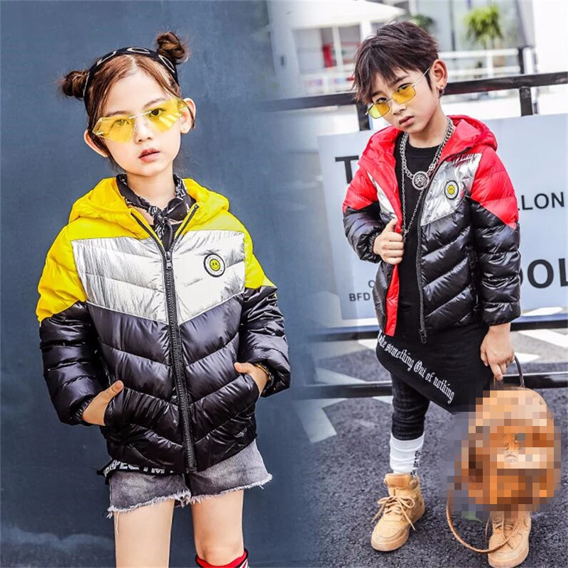 LILIGIRL/пуховая хлопковая куртка с капюшоном для мальчиков теплое пальто в полоску