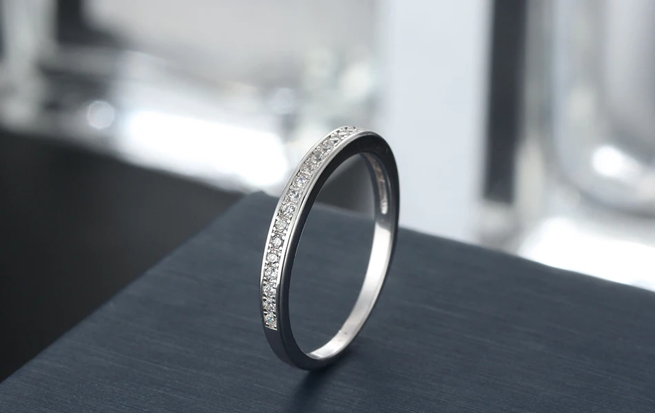 ORSA JEWELS подлинное Серебро 925 женское кольцо с AAA циркон Романтические Свадебные обруч кольца на пальцы серебряные ювелирные изделия OSR136