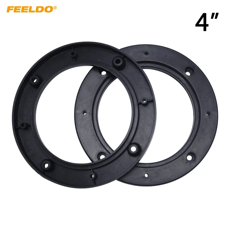 

FEELDO 1Pair 4" Universal Car Stereo Audio Solid Speaker Spacer Adapter Hold Refitting Mat for All Cars Anti-Slip Mat #MX5607