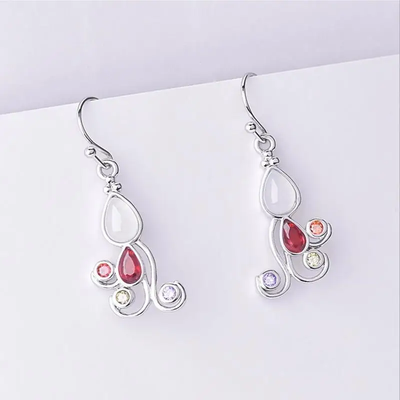 

Серьги-капельки женские из серебра 925 пробы с кристаллами