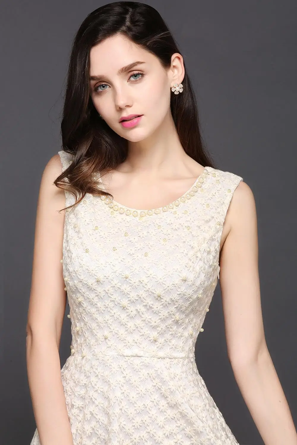 Дешевые Короткие платья выпускного вечера Vestido трапециевидной формы без рукавов