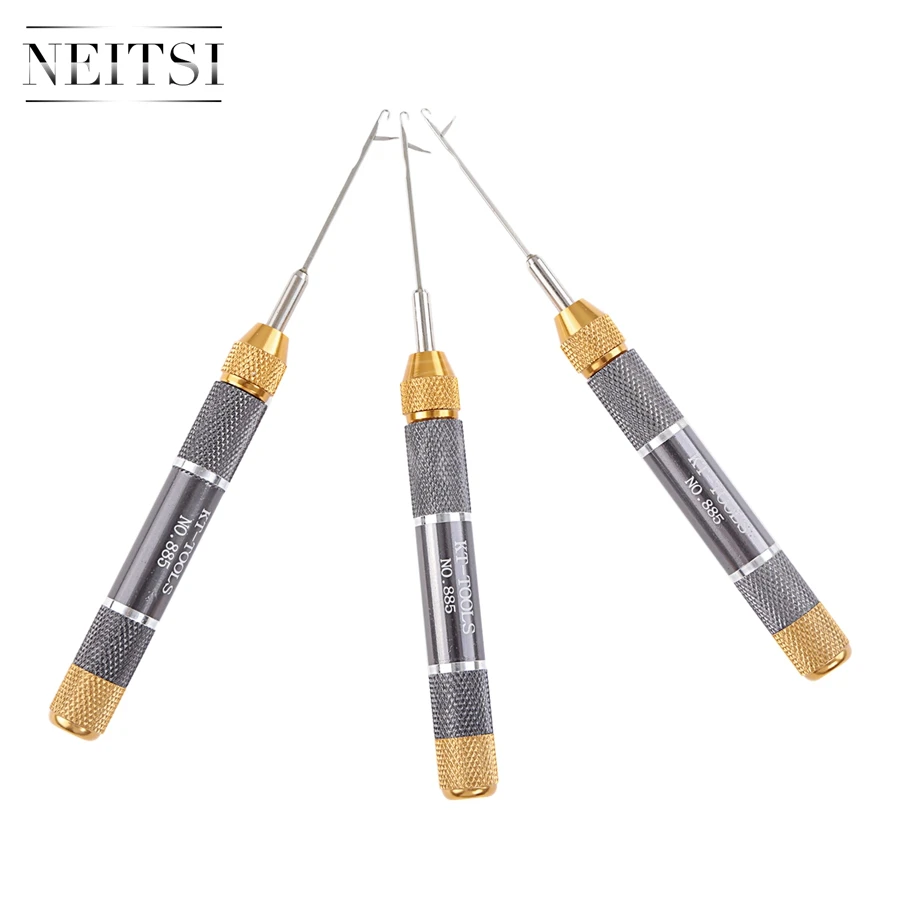 Neitsi Professional 5pcs/pack Adjustable Crochet Hook Needle Brass Handle Hair Tools For Micro Ring Extensions | Шиньоны и парики