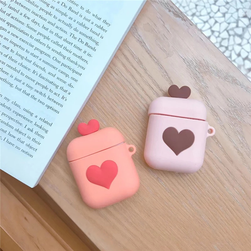 Чехол Love Heart для AirPods чехол беспроводных Bluetooth наушников модные корейские