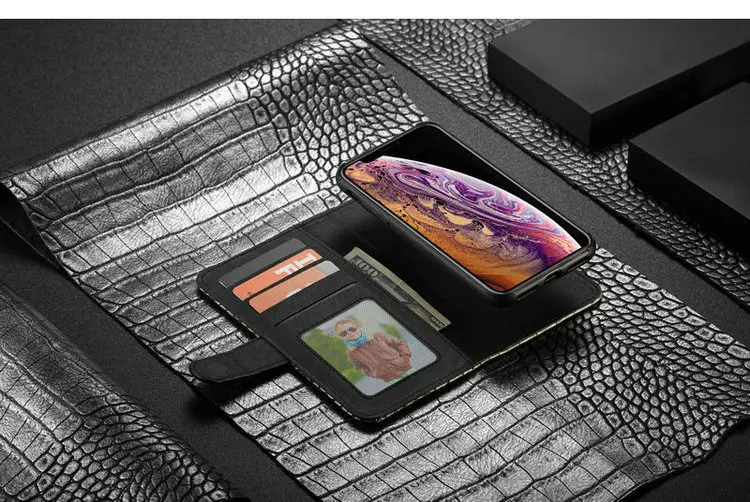 WHATIF 2 в 1 съемный чехол-кошелек для iPhone X, Xr, Xs, Max, отделения для карт, роскошный кожаный чехол для телефона, для iPhone 6, 6s, 7, 8 plus, чехол