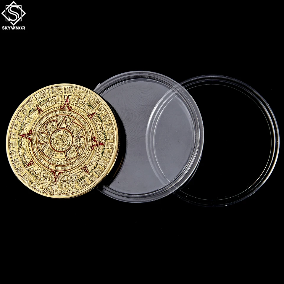 5 шт./лот Мексиканский позолоченный календарь Azetc Золотая культура сувенирная