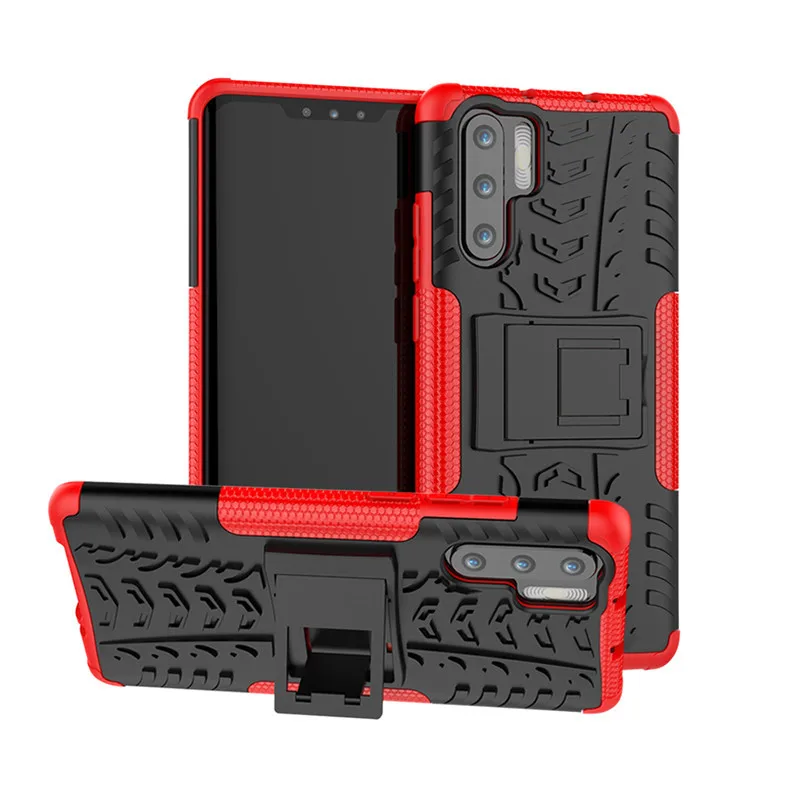 red Для huawei P30 Защитный чехол противоударный нескользящий чехол с подставкой для huawei P10 P20 P30 mate 20 Honor V20 P-умный чехол на заднюю панель - Цвет: red