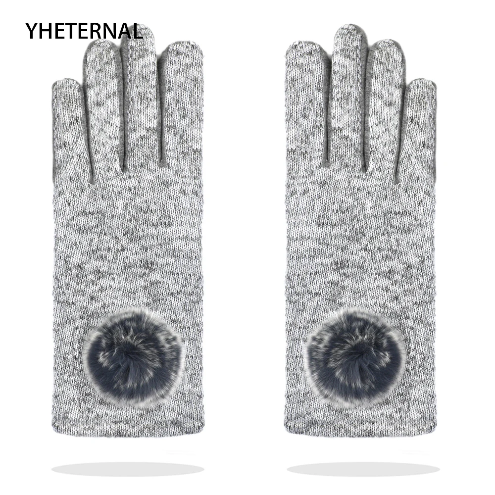 Женские перчатки YHETERNAL Стильные теплые зимние из искусственной шерсти для