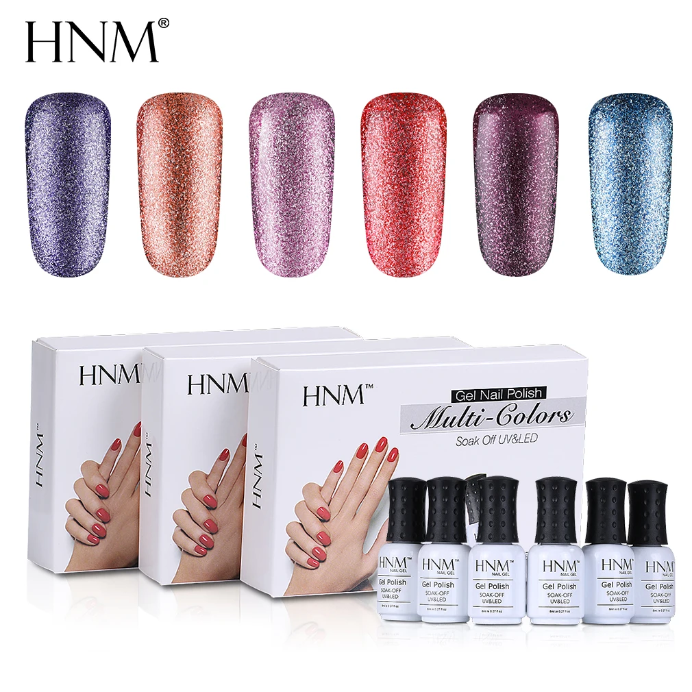 HNM 6 шт./лот 8 мл блеск комплект гель-лака УФ комплект гель-лаков для ногтей Полупостоянный Esmalte GelLak гибридные Лаки акриловый набор для дизайна ногтей - Цвет: BJJ003