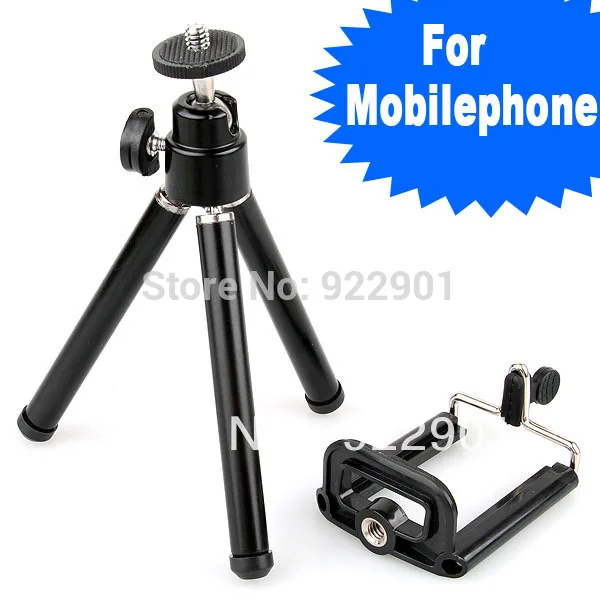 Черный цвет 2 в 1 мини-штатив-подставка для камеры мобильный телефон сотового