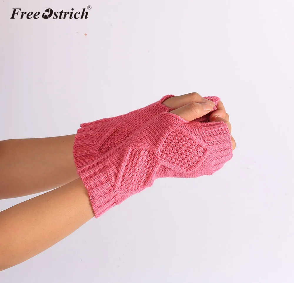 Перчатки Free Ostrich Для женщин Повседневное перчатки зима-осень Твист пальцев вязаная рукавица практичный муфта для рук мягкая дропшиппинг CJ15