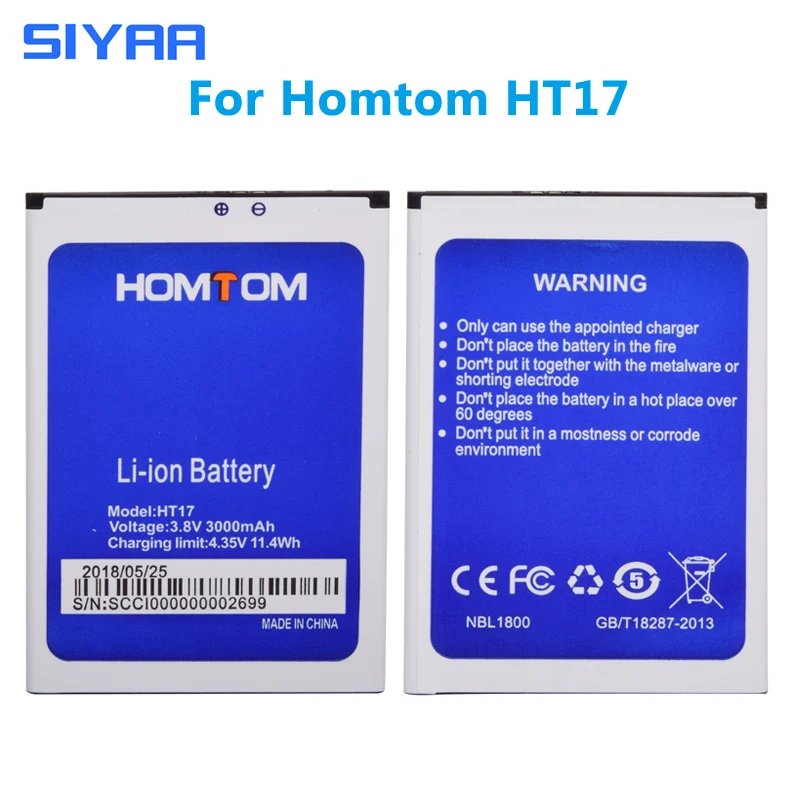 Оригинальный аккумулятор SIYAA HT17 для Homtom ht17 Сменные Аккумуляторы Оригинальная