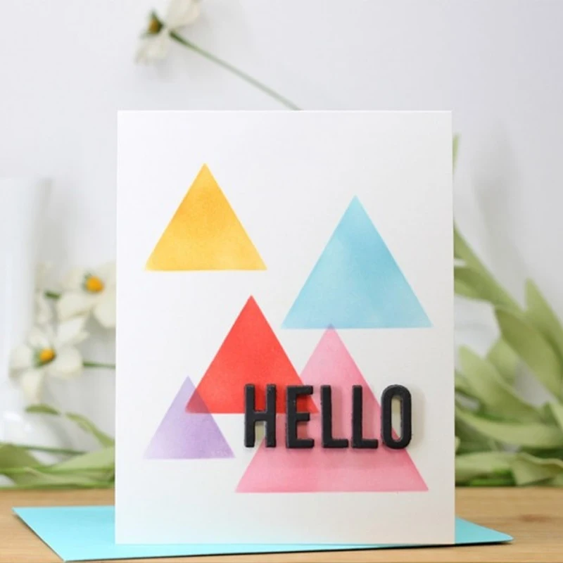 Basic Triangular Shape Stencil for DIY Decorative Book Embossing Card Paper Crafting Plastic Template Drawing Sheet