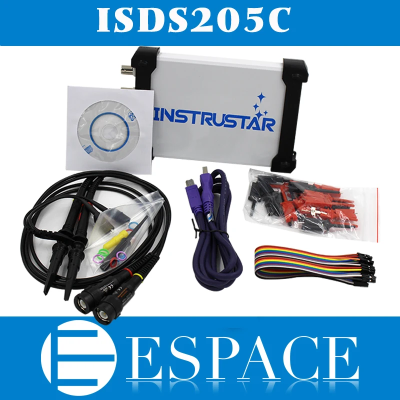 ISDS205C обновленная версия MDSO-LA ПК USB аналоговый Виртуальный осциллограф 16 Канальный Логический анализатор пропускной способности 20 м анализ цепи