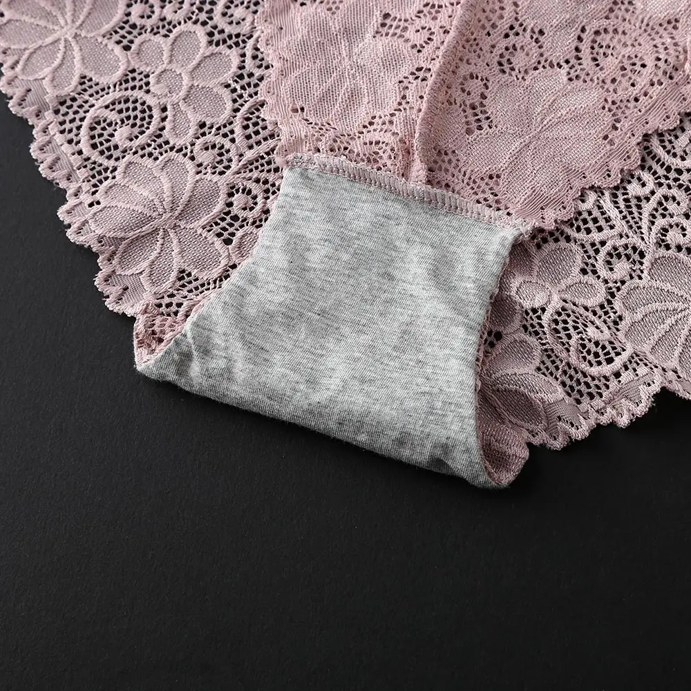 Женское сексуальное нижнее белье плавки с кружевами цветочной вышивкой