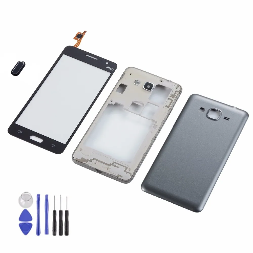 Для Samsung G530 G530H сенсорный экран панель Стекло + корпус средняя рамка батарея