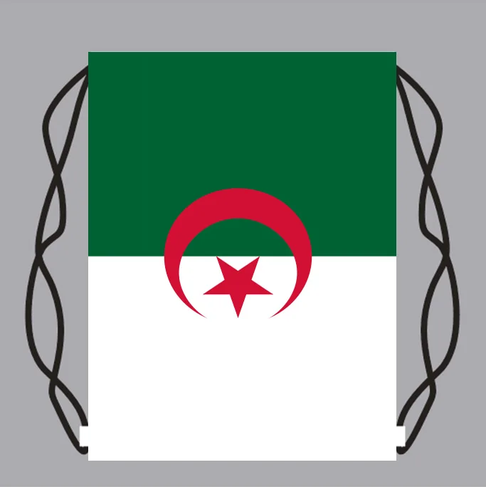 Рюкзак на шнурке с флагом Алжира небольшой рюкзак принтом логотипа заказ|Флаги