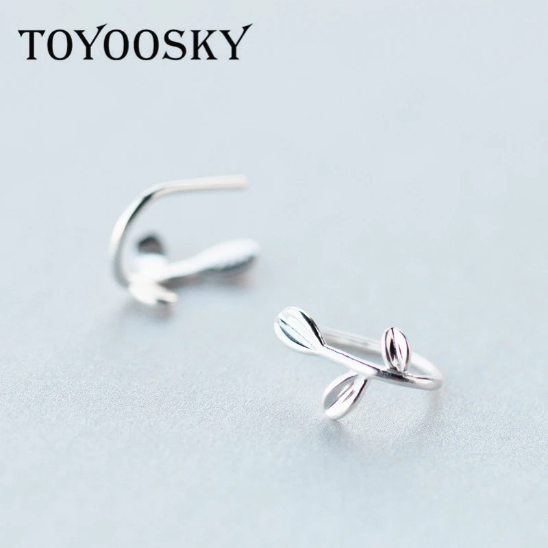 Серьги гвоздики в виде листьев TOYOOSKY новые стильные серьги из серебра 925 пробы