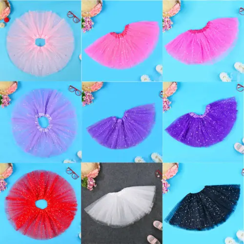 Новая фатиновая юбка пачка для маленьких девочек со звездочками и пайетками