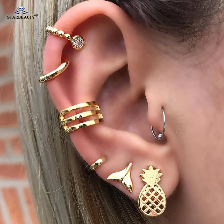 Серьги Starbeauty из ананаса Козелка завитка ушной раковины 7 шт./лот|Украшения для