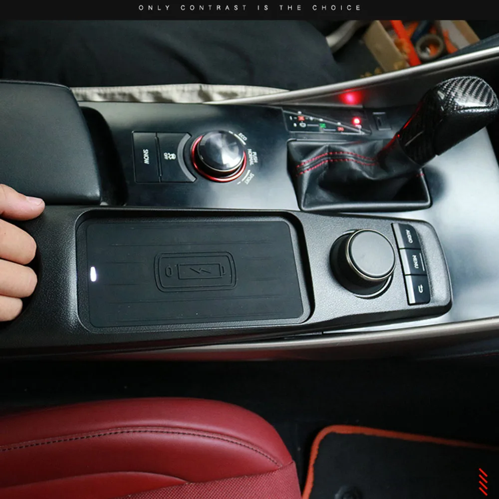 15W Qi Wireless Charging Charger console For Lexus IS300 2018~2019 for iphone X huawei mate 20 | Автомобили и мотоциклы