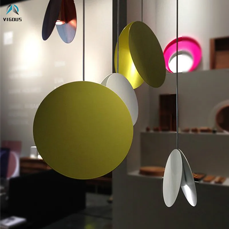 

Minalism Colorful Metal Led Pendant Light Round D20/30cm Hanging Lamp for Bar E27 Lustre Indoor Lighting Fixtures Lamparas