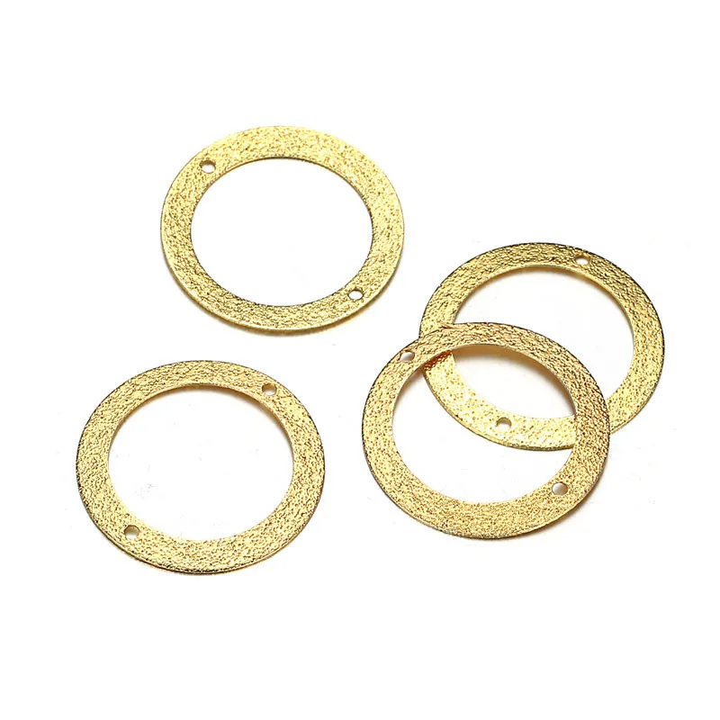 20 шт./лот Новинка двойное отверстие Connecor латунь Простой Круглый Тора Подвески для