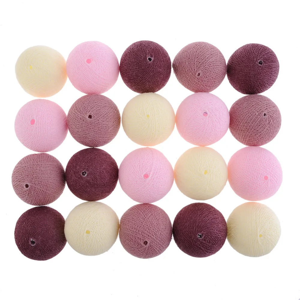 Горячая 20 сладких пастельных теплых розовых ватных шариков светодиодный