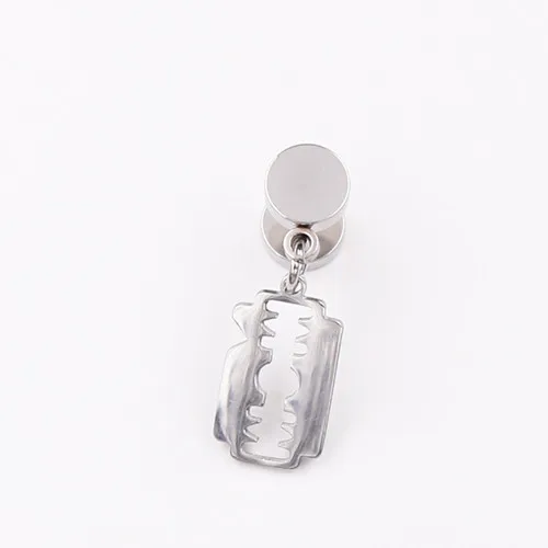 Stud Sliver 1 pair Серьги для мужчин, клинок, серьги-гвоздики из нержавеющей стали, панк, металл, рок, лезвие бритвы, хирургическая сталь, серьги-гвоздики - Окраска металла: Stud Sliver 1 pair