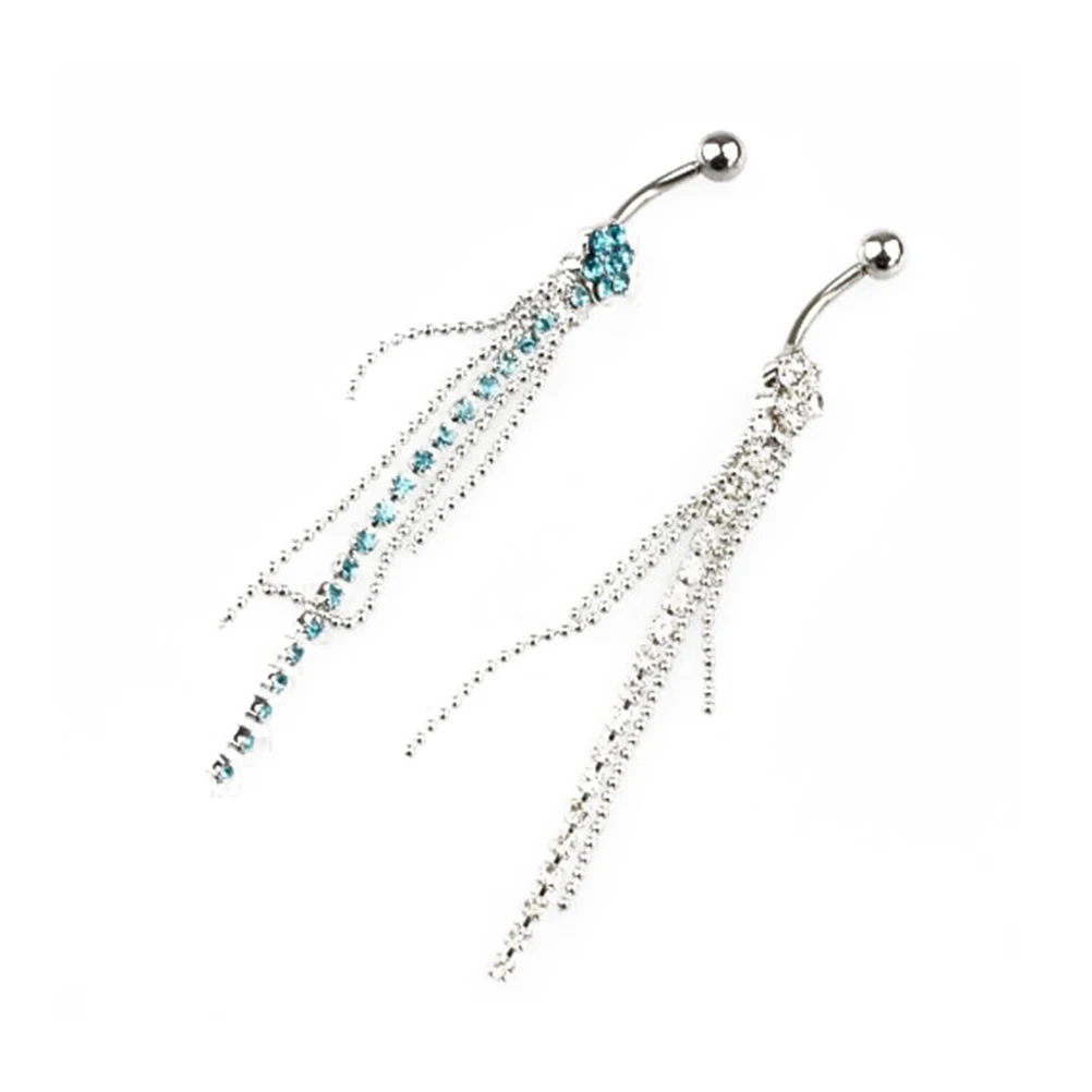 2 шт. кисточки в форме Rhinstone украшены для женщин пупка живота кольцо расширитель