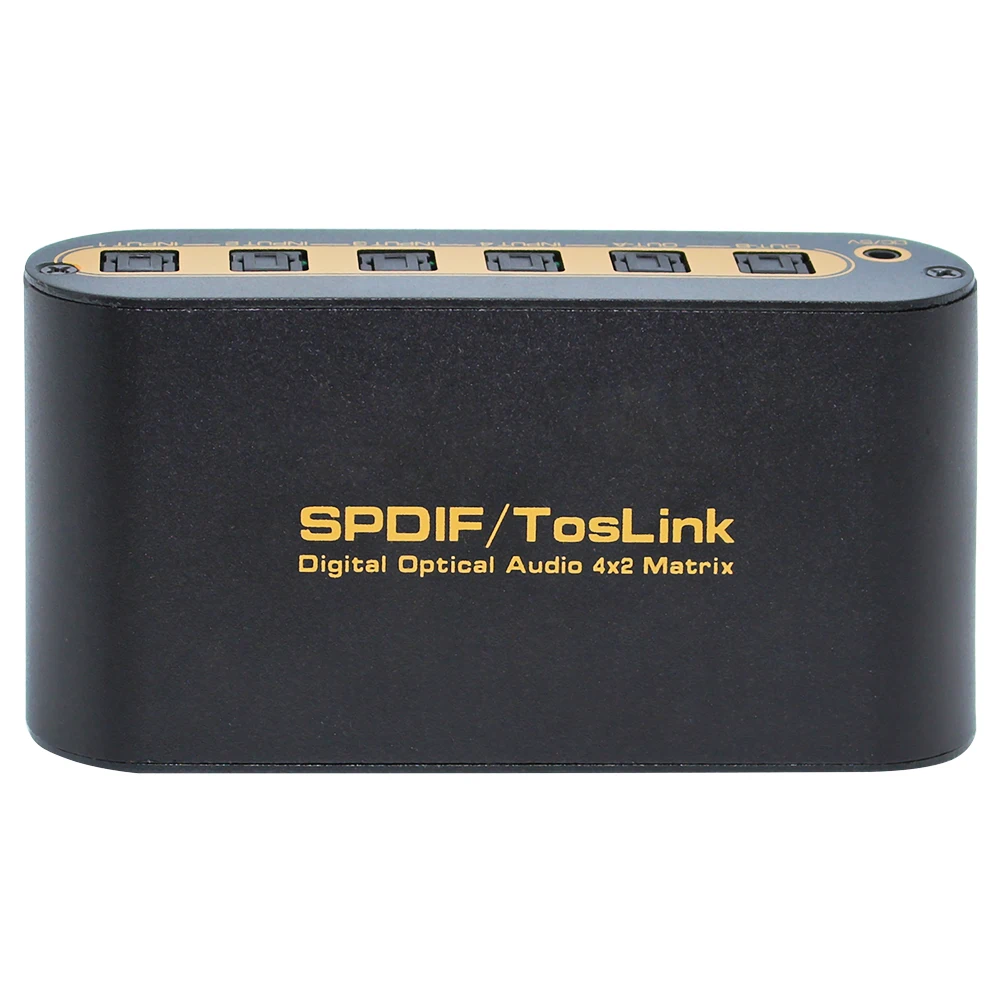 SPDIF TOSLINK Цифровой оптический аудио истинная матрица 4x2 Переключатель сплиттер 4 в 2
