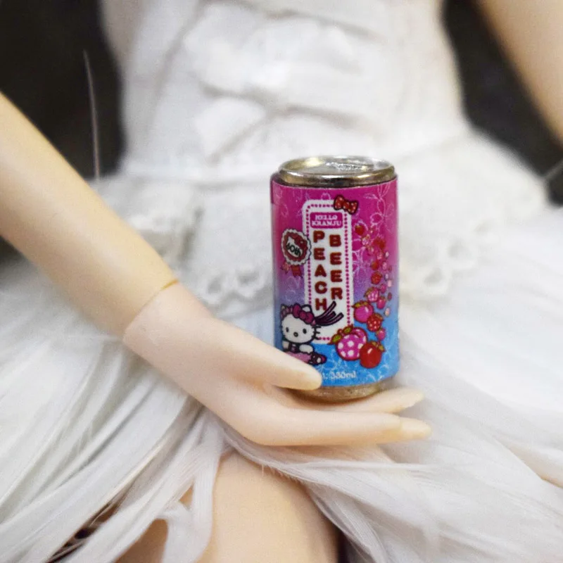 Милый 6 шт./лот 1:6 масштаб миниатюрный hello kitty напитки Миниатюрный Кукольный домик кухня еда для Blyth куклы-Барби игрушки аксессуары