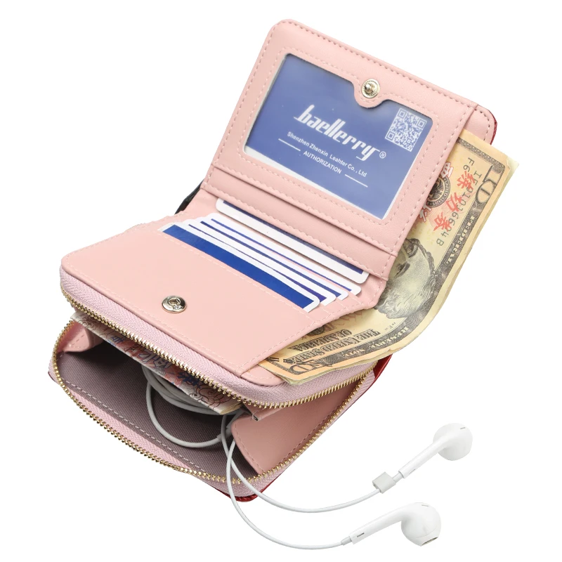 

Women wallet short fashion cross section zipper purse bag fashion new multi-card position purse Business Card Holder small walle