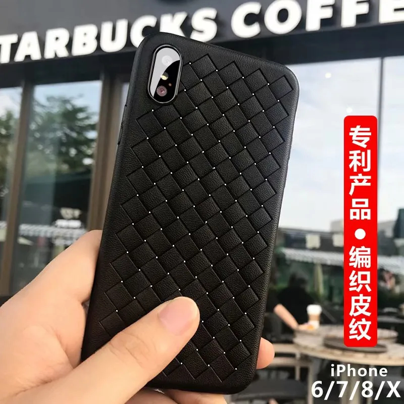 For Iphone X XR XS Max Luxury Grid Super Soft Shockproof Phone Case 6 6s 7 8 Plus Silicone Cover Accessories |