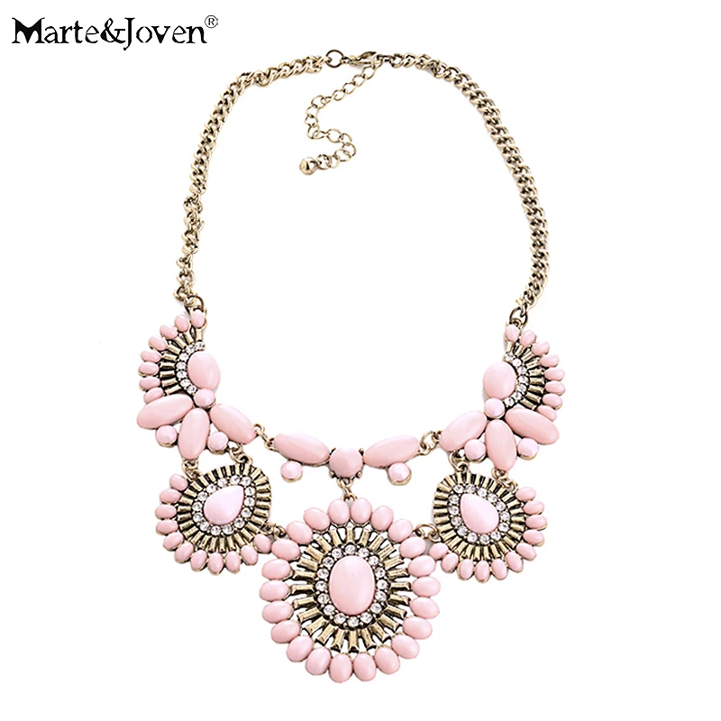 Женское многослойное ожерелье Marte & Joven массивное Массивное колье с овальным