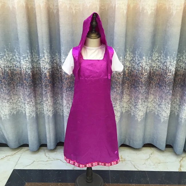 2019 New Mashae y el oso Cosplay Party Costume Purple Dresses Decoration Childrens Fancy Dress Anime Onesie Clothing | Детская одежда и