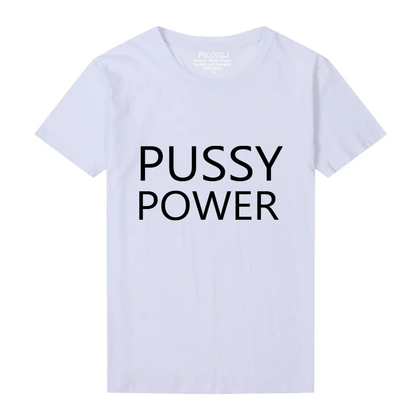 Pkorli Pussy Power Феминистская Футболка женская хлопковая Повседневная футболка с