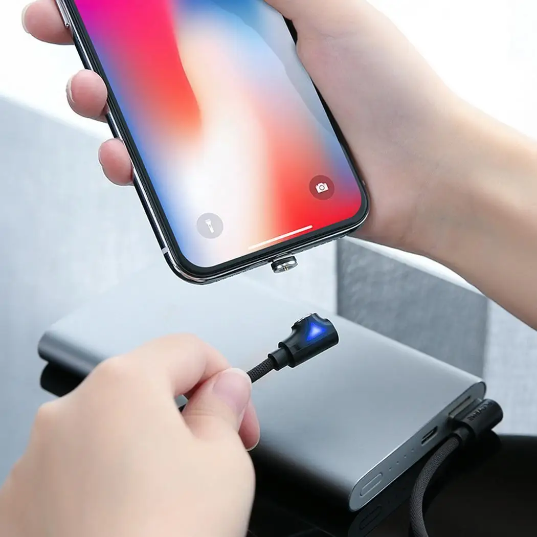 Магнитный usb кабель 1 м для зарядки iPhone Micro USB type C samsung Galaxy S9 Plus Note 9 зарядный 360