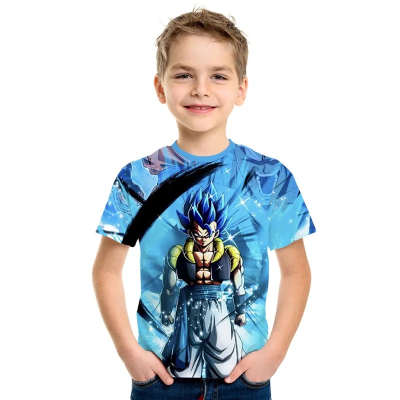 Детская футболка с принтом Dragon Ball Z Ultra Instinct, футболка с 3D принтом «God Son Goku Super Saiyan», мужская летняя забавная футболка с круглым вырезом для родителей и детей