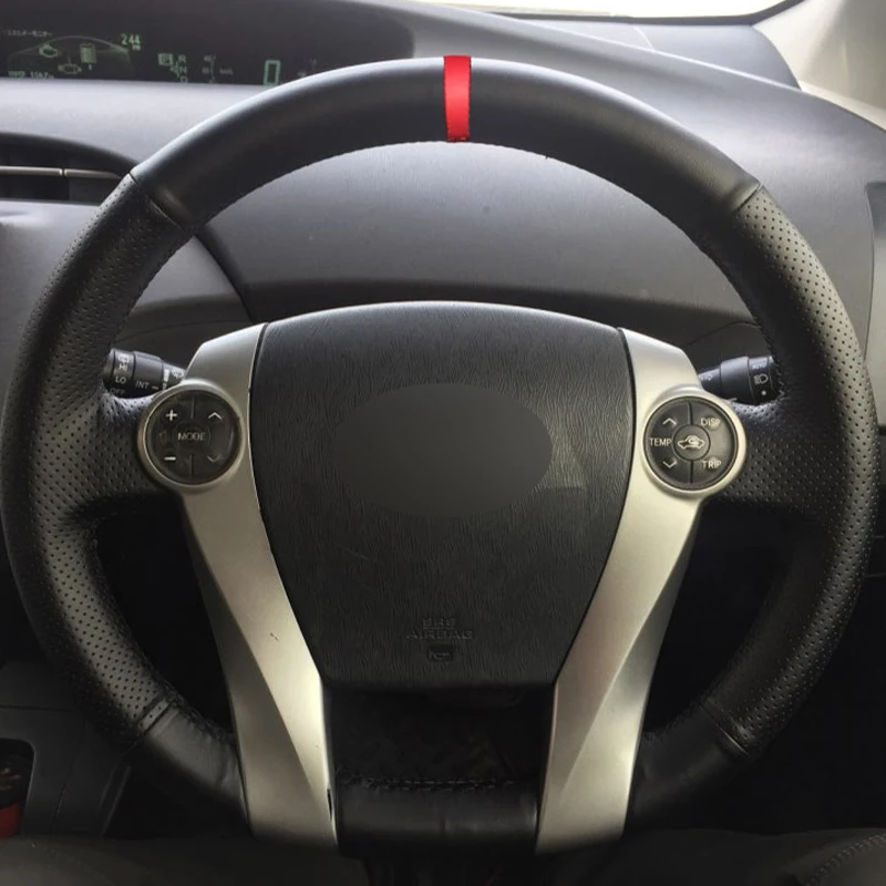 HuiER ручной швейный чехол рулевого колеса автомобиля для Toyota Prius 30(XW30) 2009- Prius C(US) 2012- Prius V(US