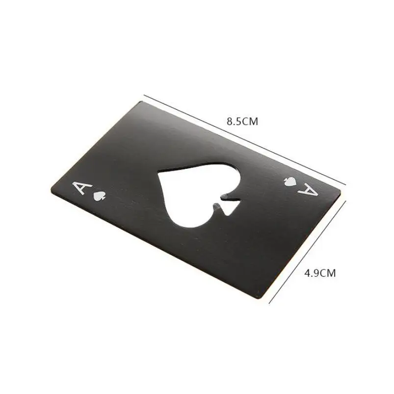 black 1 шт. креативный нож для покера, открывалка для пивных бутылок из нержавеющей стали, открывалка для бутылок черного и серебристого цвета, вечерние аксессуары для бара - Цвет: black
