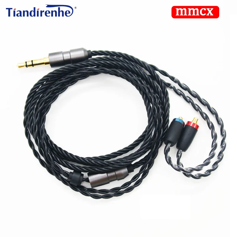 Новый 4 ниточная витой кабель MMCX мобильный телефон гарнитура MP3 линия подходит
